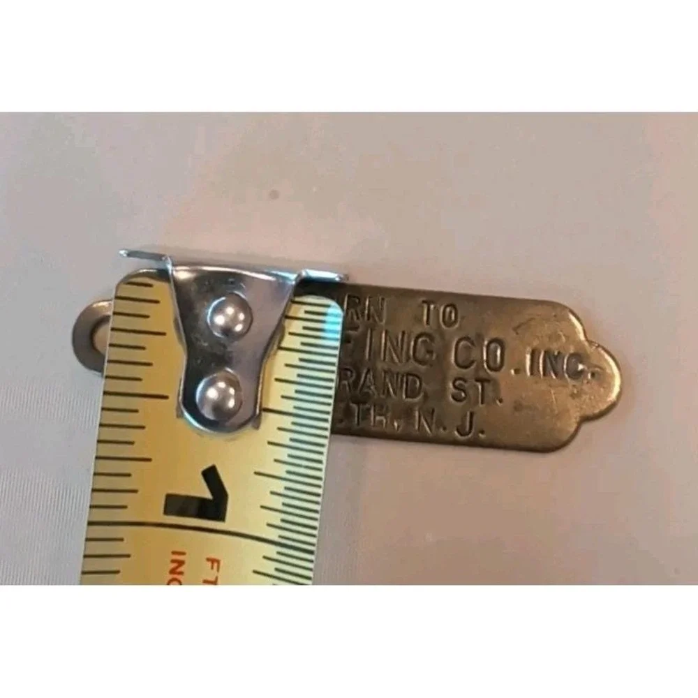 Vintage Tilo Roofing Company Inc Elizabeth New Jersey Brass Tag